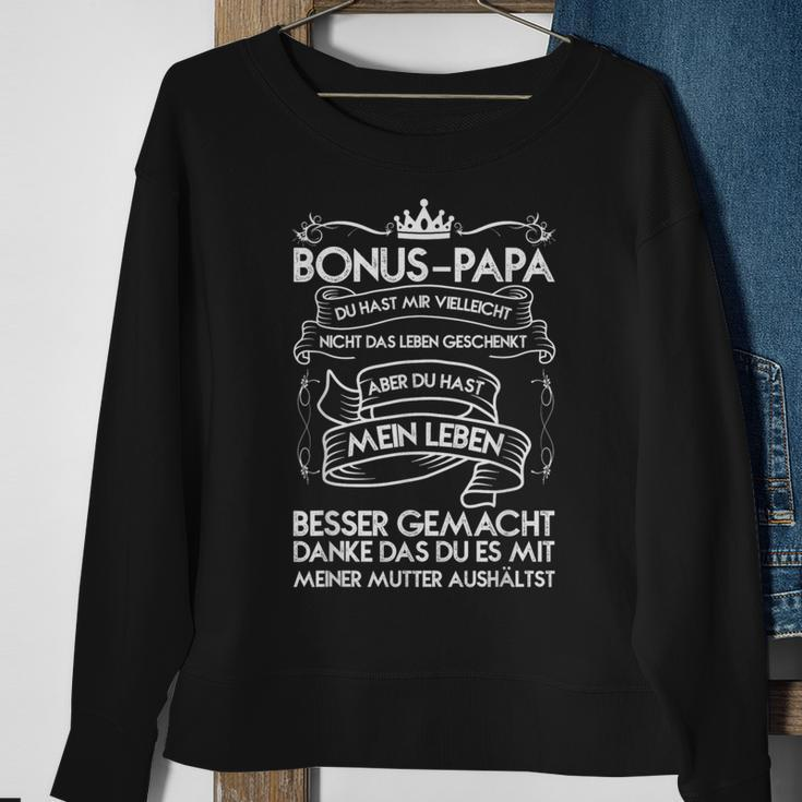 Bonus Papa Sweatshirt Schwarz S, Du Hast Mir Das Leben Bereichert Geschenke für alte Frauen