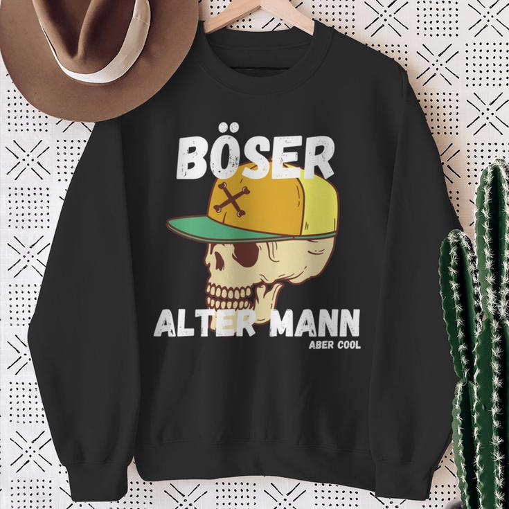 Böser Alter Mann Papa Opa Totenkopf Skullintage Spruch Sweatshirt Geschenke für alte Frauen