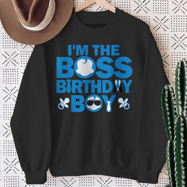 Im The Boss Birthday Boy Baby Family Party Decorations Sweatshirt Gifts for Old Women