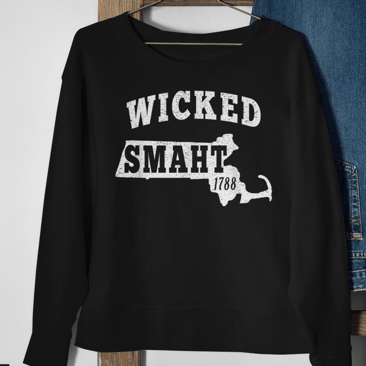 Boston Massachusetts Smart Accent Wicked Smaht Ma Sweatshirt Gifts for Old Women