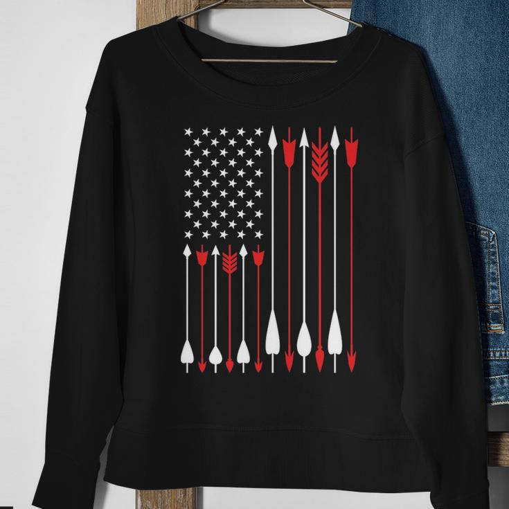 Bow Hunting Usa American Flag Archery Bow Hunter Sweatshirt Gifts for Old Women