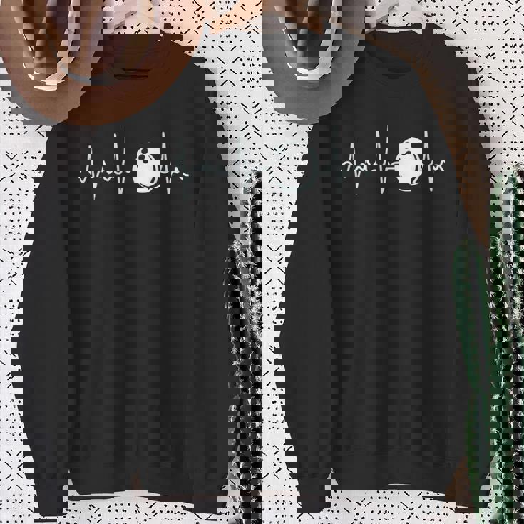 Bowling Heartbeat Bowling Sweatshirt Gifts for Old Women