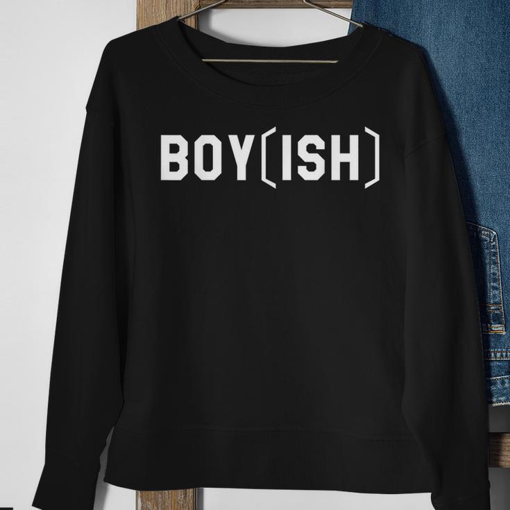 Boyish BoyIsh Gender Neutral Pronoun Nonbinary Sweatshirt Gifts for Old Women