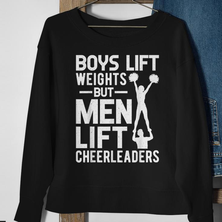 Boys Lift Weights Lift Cheerleaders Cheerleading Cheer Sweatshirt Gifts for Old Women
