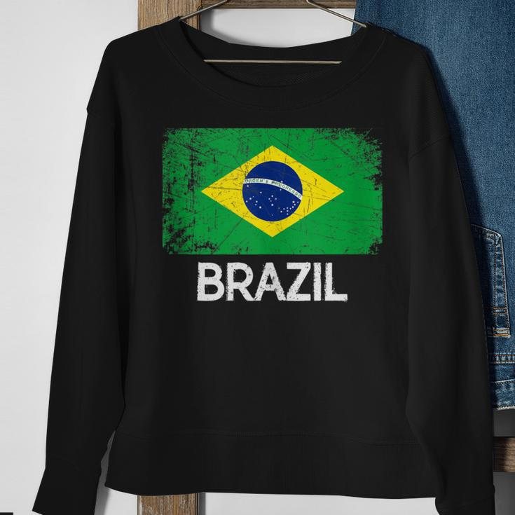 Brazilian Flag Vintage Made In Brazil Sweatshirt Gifts for Old Women
