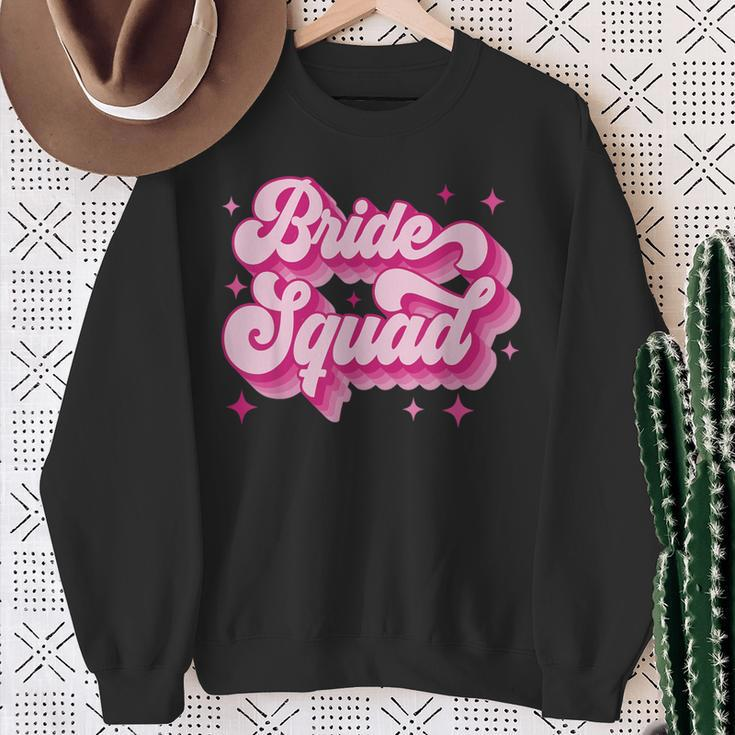 Bride Squad Retro Wedding Bridal Party Bachelorette Sweatshirt Gifts for Old Women