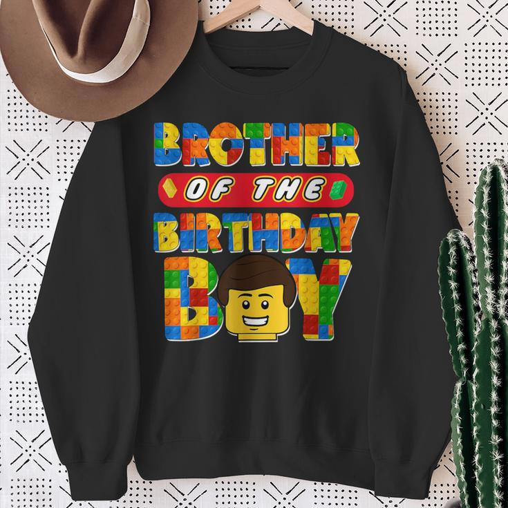 Brother Of The Birthday Boy Building Brick Family Matching Sweatshirt Gifts for Old Women