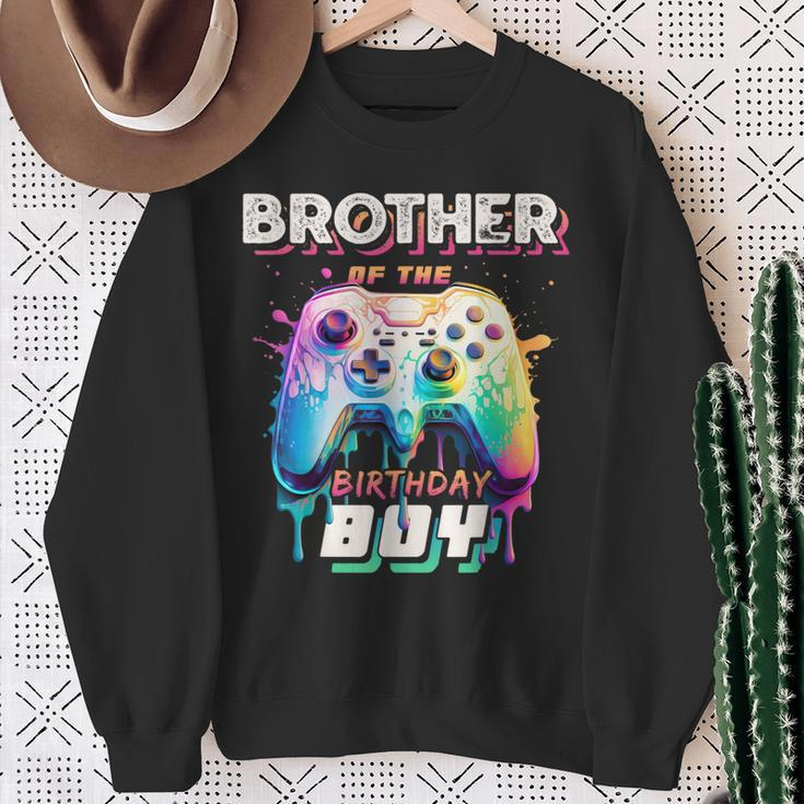 Brother Of The Birthday Boy Matching Family Video Game Party Sweatshirt Gifts for Old Women