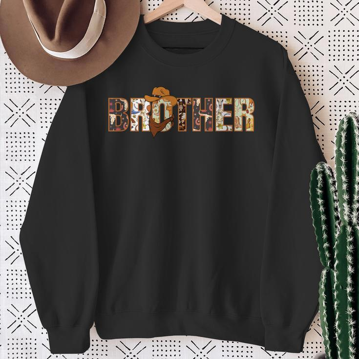 Brother Of The Birthday Boy Western Rodeo Family Matching Sweatshirt Gifts for Old Women