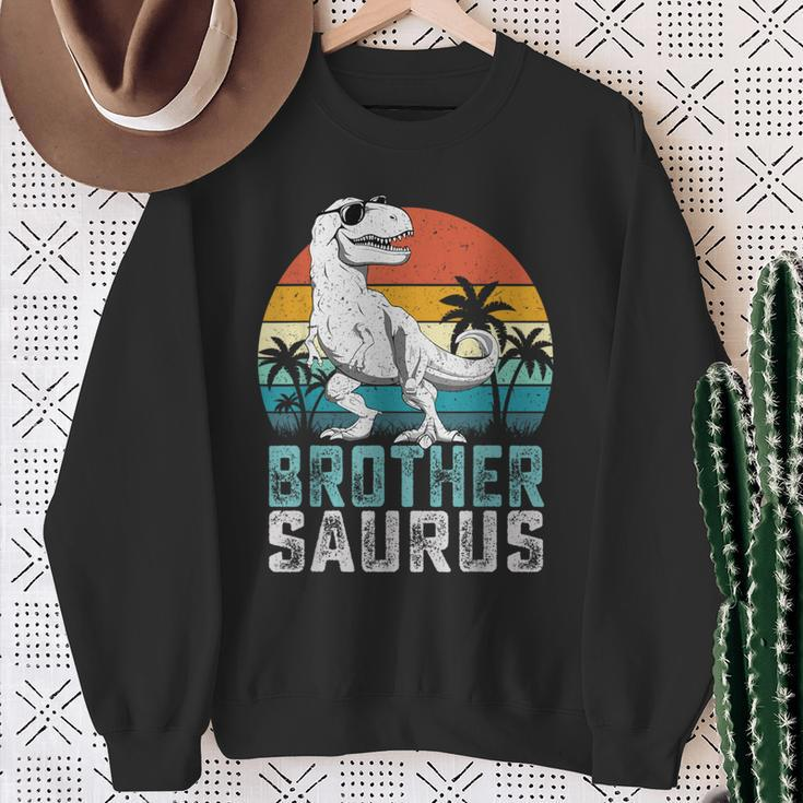BrothersaurusRex Dinosaur Brother Saurus Family Matching Sweatshirt Gifts for Old Women