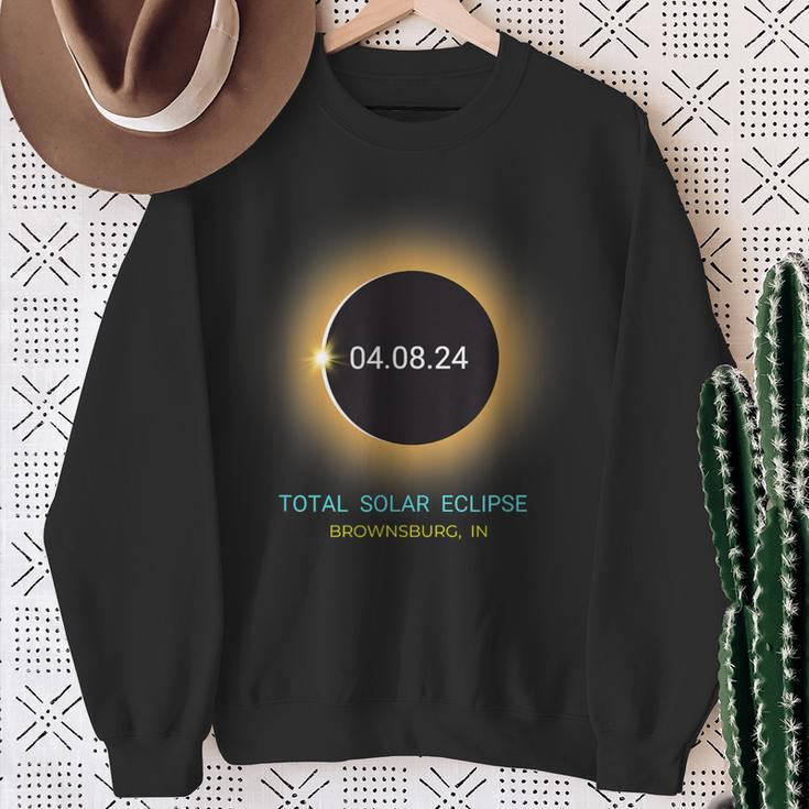 Brownsburg In Total Solar Eclipse 040824 Indiana Souvenir Sweatshirt Gifts for Old Women