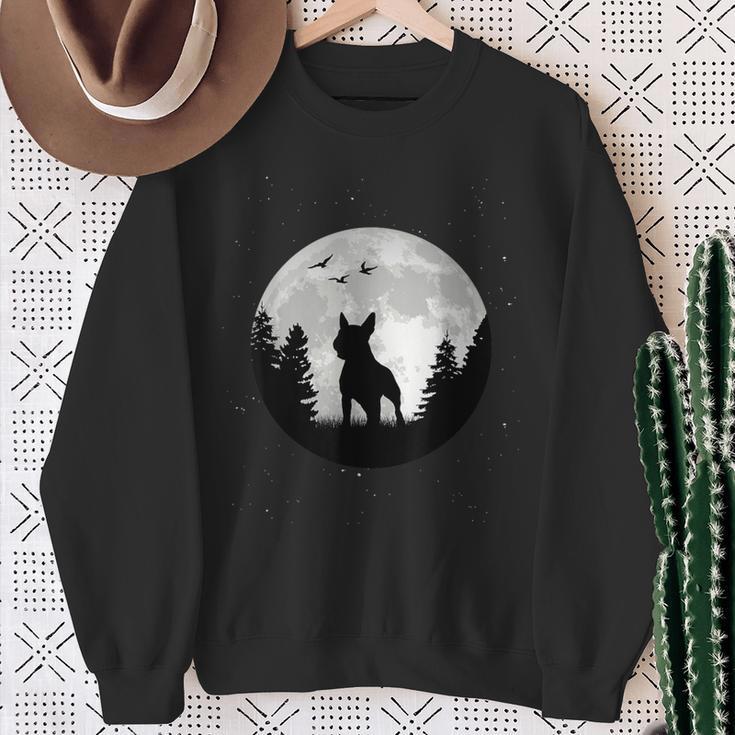 Bull Terrier Moon Bull Terrier Dog Holder Sweatshirt Geschenke für alte Frauen