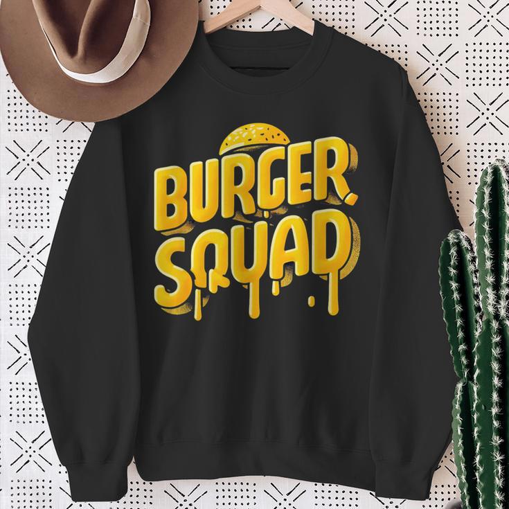 Burger Squad Lover Fast Food Vintage Sweatshirt Gifts for Old Women