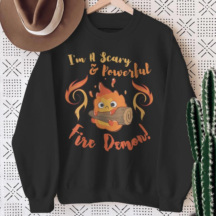 Calcifer Scary & Powerful Fire Demon Sweatshirt Gifts for Old Women