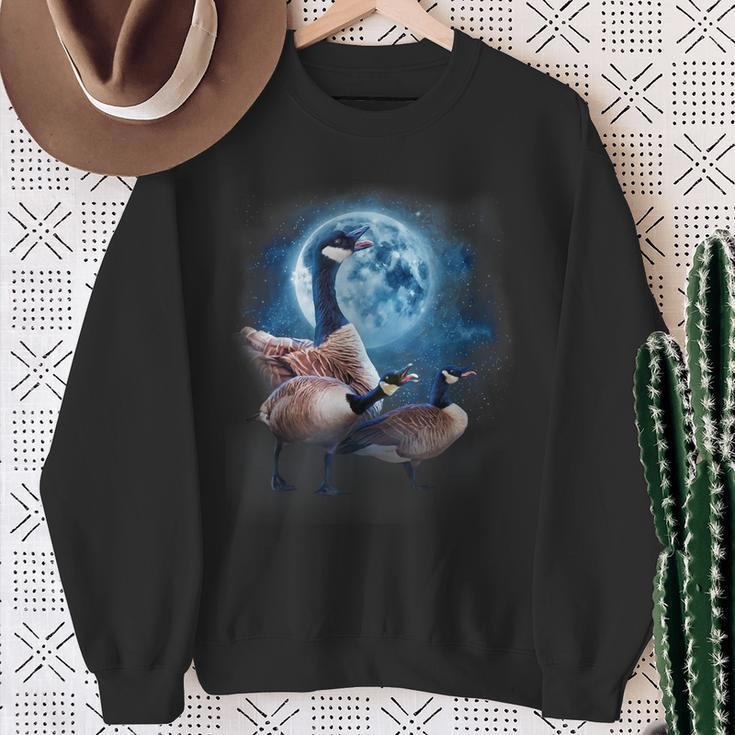 Canadian Goose Howling At The Moon Silly Goose Sweatshirt Gifts for Old Women