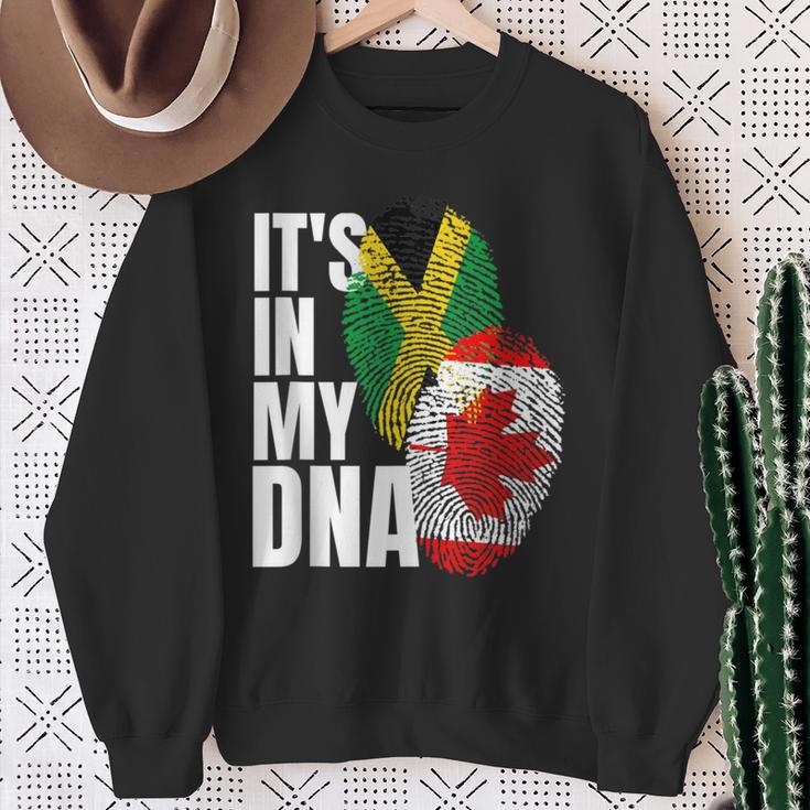 Canadian And Jamaican Mix Dna Flag Heritage Sweatshirt Gifts for Old Women