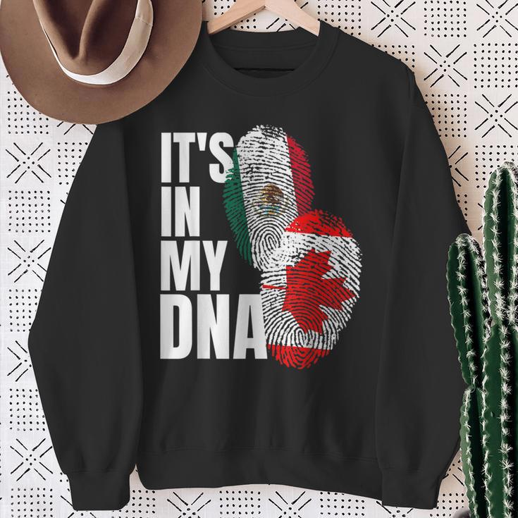 Canadian And Mexican Dna Flag Heritage Sweatshirt Gifts for Old Women