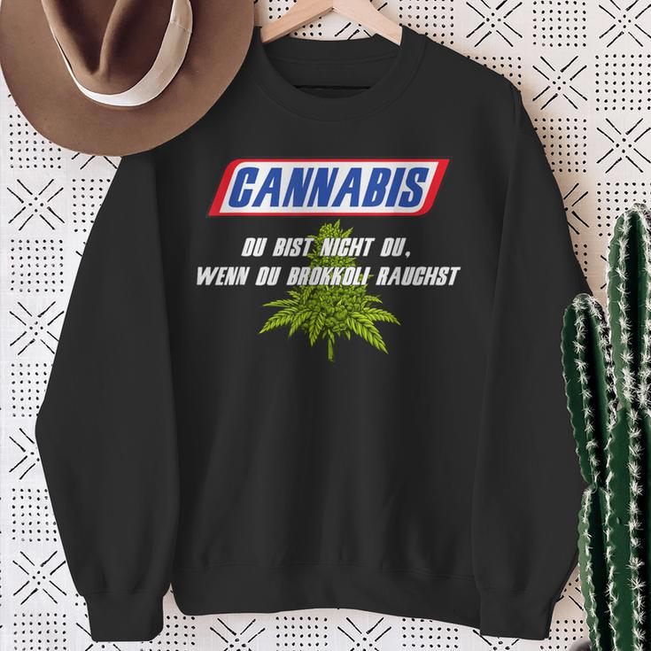 With Cannabis Du Bist Nicht Du Wenn Du Brokkoli Rauchst Motif Sweatshirt Geschenke für alte Frauen