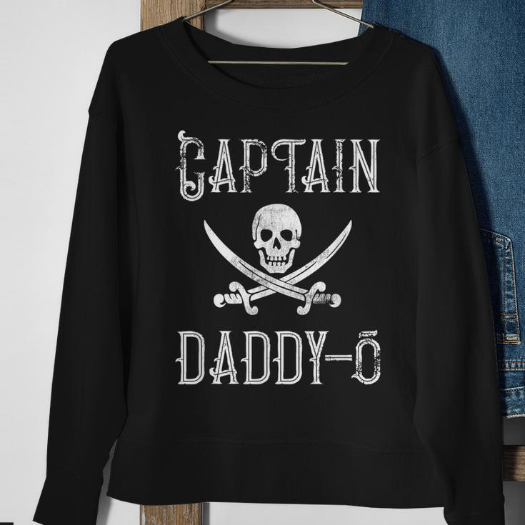 Captain Daddy-O Retro Personalized Pirate Pontoon Sweatshirt Gifts for Old Women