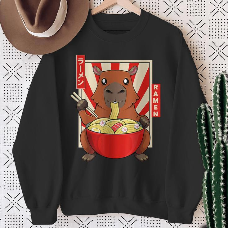 Capybara Rodent Mammals Water Pig Kawaii Ramen Sweatshirt Geschenke für alte Frauen