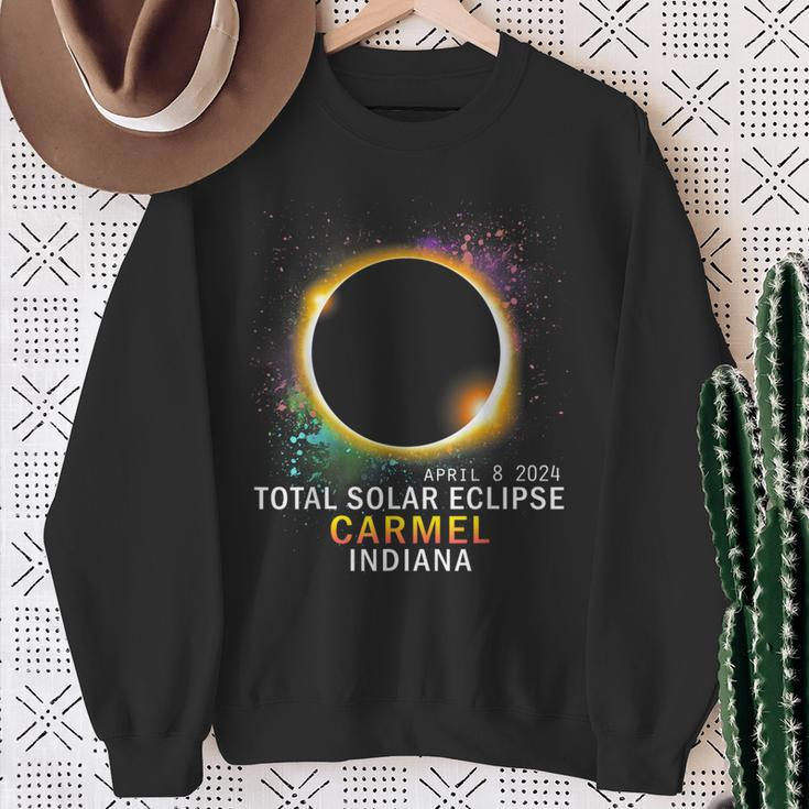 Carmel Indiana Total Solar Eclipse April 8 2024 Sweatshirt Gifts for Old Women
