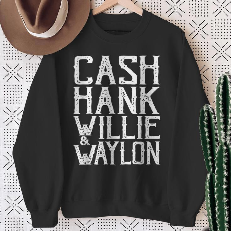 Cash Hank Willie And Waylon Country Music Sweatshirt Gifts for Old Women