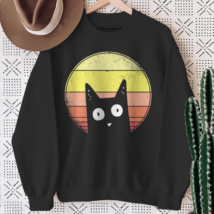 Cat Kitten Cat Retro Vintage Sweatshirt Gifts for Old Women