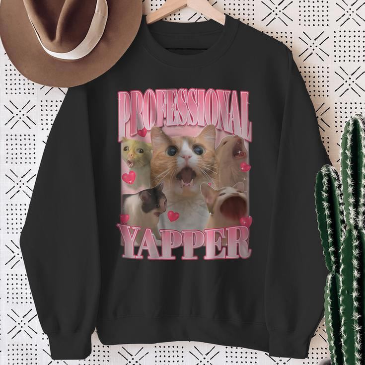 Cat Professional Yapper Oddly Specific Meme Sweatshirt Gifts for Old Women