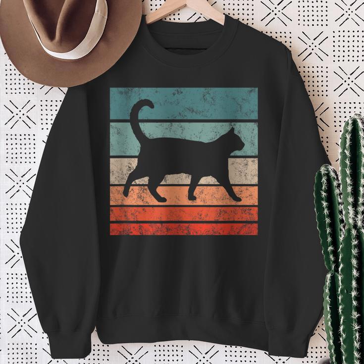 Cat Retro Style Vintage Sweatshirt Gifts for Old Women