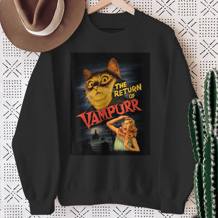 Cat Vampire Classic Horror Movie Graphic Sweatshirt Gifts for Old Women