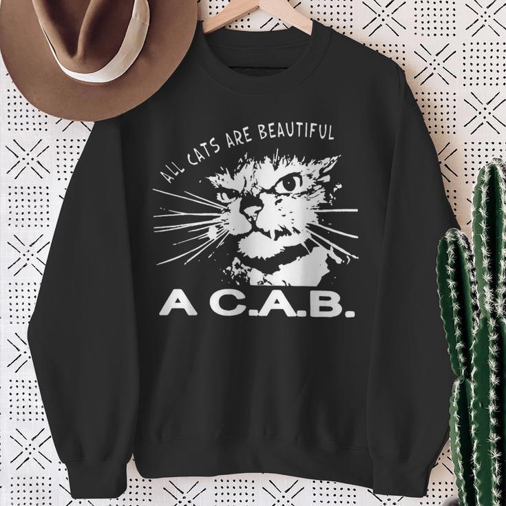 All Cats Are Beautiful A C A B Cats Love Sweatshirt Geschenke für alte Frauen