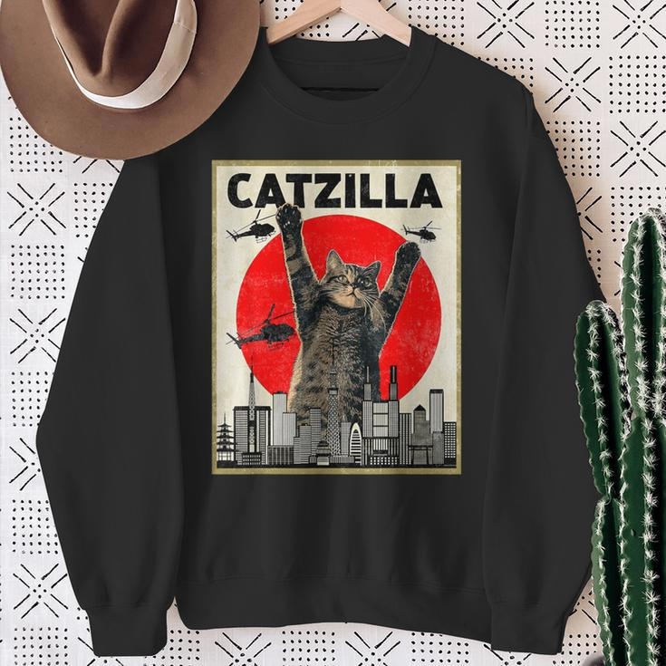 Catzilla Anime Lover Kawaii Animals Japanese Style Movies Sweatshirt Gifts for Old Women