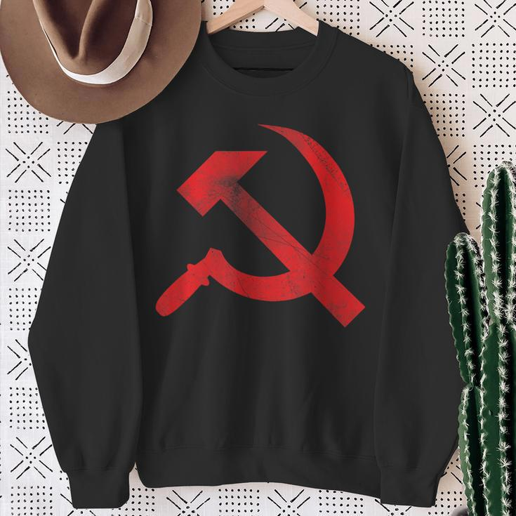 Cccp Ussr Hammer Sickle Flag Soviet Communism Sweatshirt Geschenke für alte Frauen