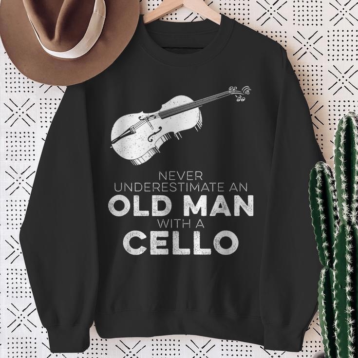 Cellist Never Underestimate An Old Man With A Cello Humor Sweatshirt Gifts for Old Women