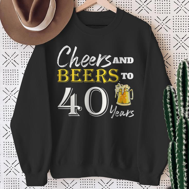 Cheers And Beers To 40 Years Birthday Party Dinking Sweatshirt Gifts for Old Women
