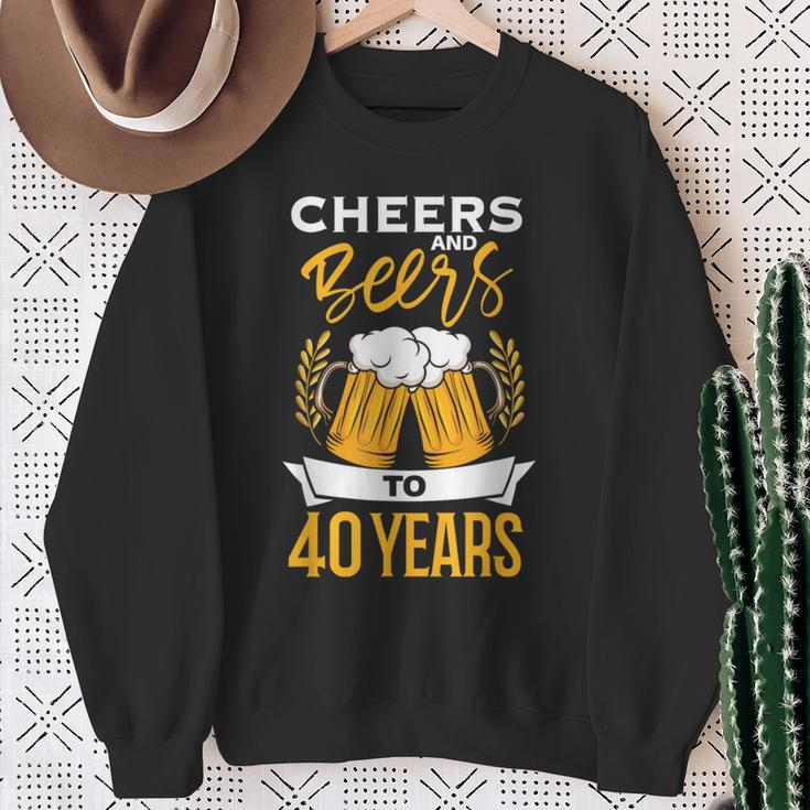 Cheers And Beers To 40 Years Birthday Beer Beer Lover Sweatshirt Gifts for Old Women