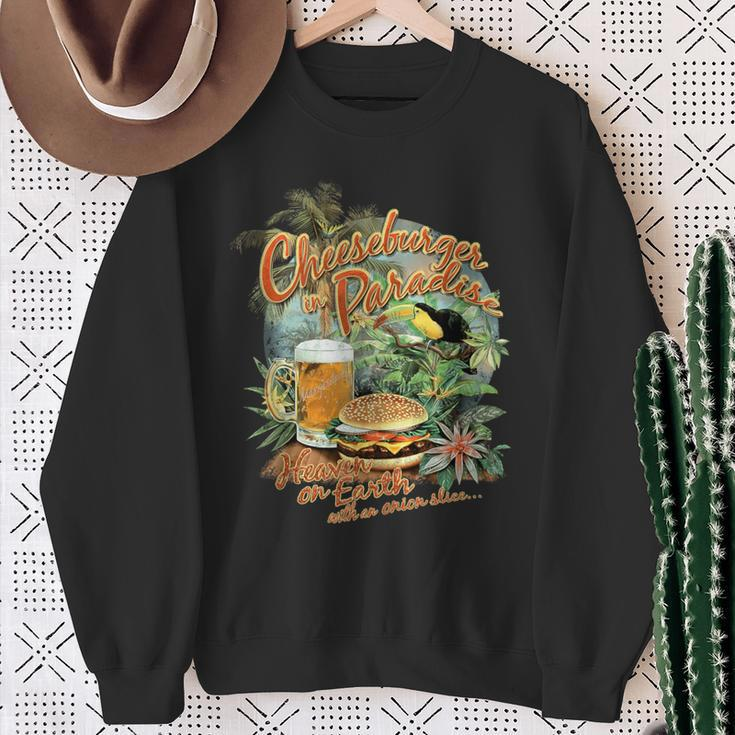Cheeseburger In Paradise-Heaven On Earth Sweatshirt Gifts for Old Women