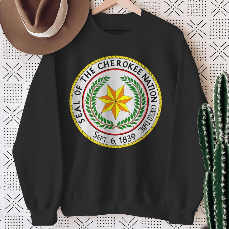 Cherokee Nation Seal Native American Indian Honor Roots Sweatshirt Gifts for Old Women