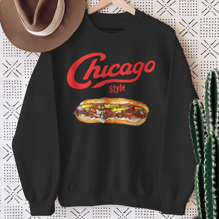 Chicago Italian Beef Sandwich Food Love Sweatshirt Gifts for Old Women