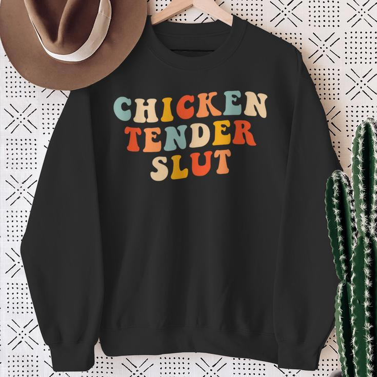 Chicken Tender Slut Retro Sweatshirt Gifts for Old Women