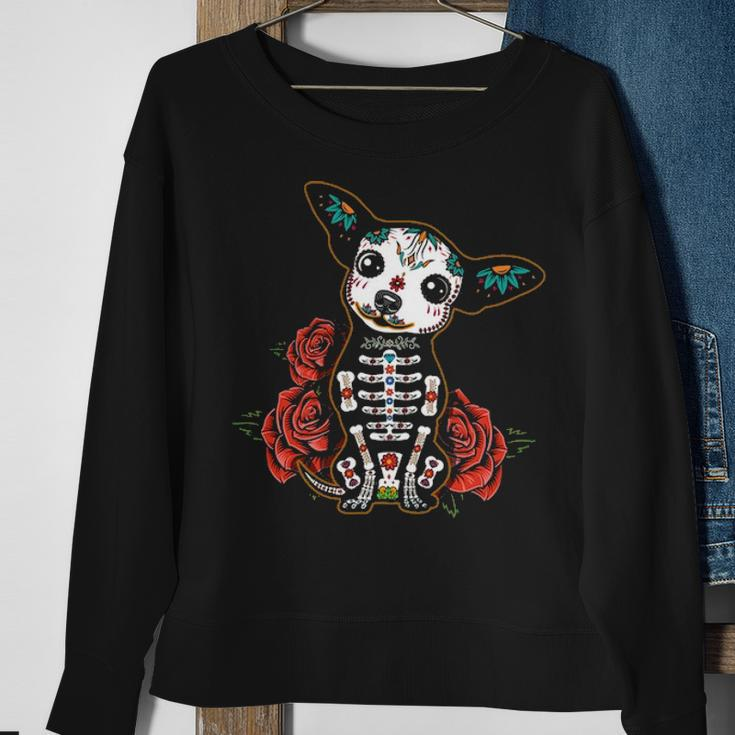 Chihuahua Dia De Los Muertos Day Of The Dead Dog Sugar Skull Sweatshirt Gifts for Old Women