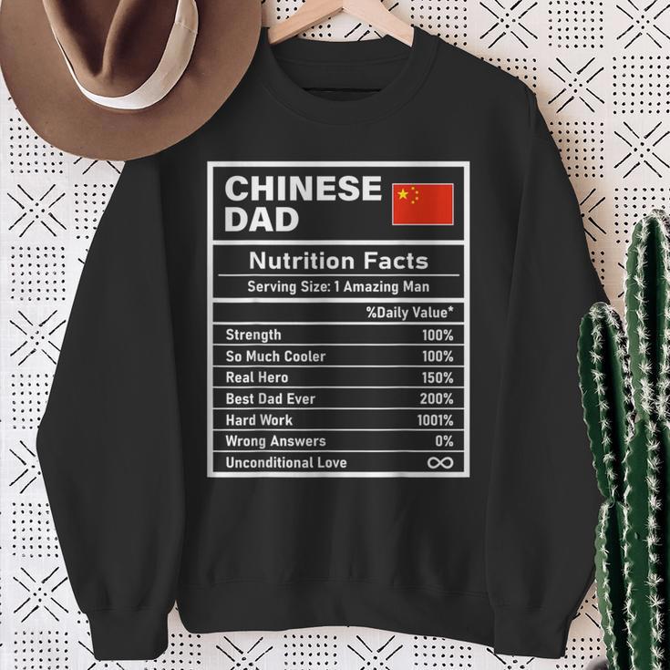 Chinese Dad Nutrition Facts Father's Day National Heritage Sweatshirt Gifts for Old Women