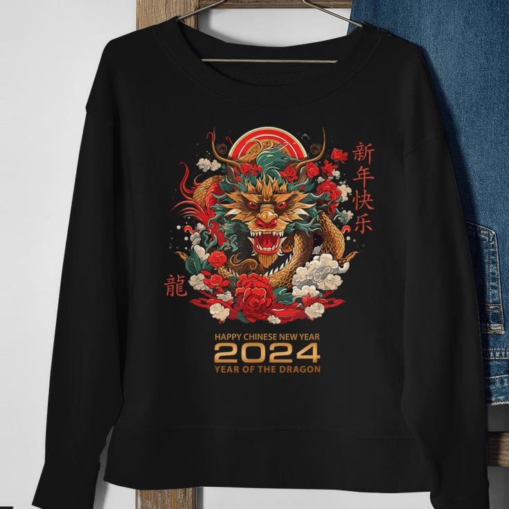 Chinese Lunar New Year Traits Asian 2024 Year Of The Dragon Sweatshirt Gifts for Old Women