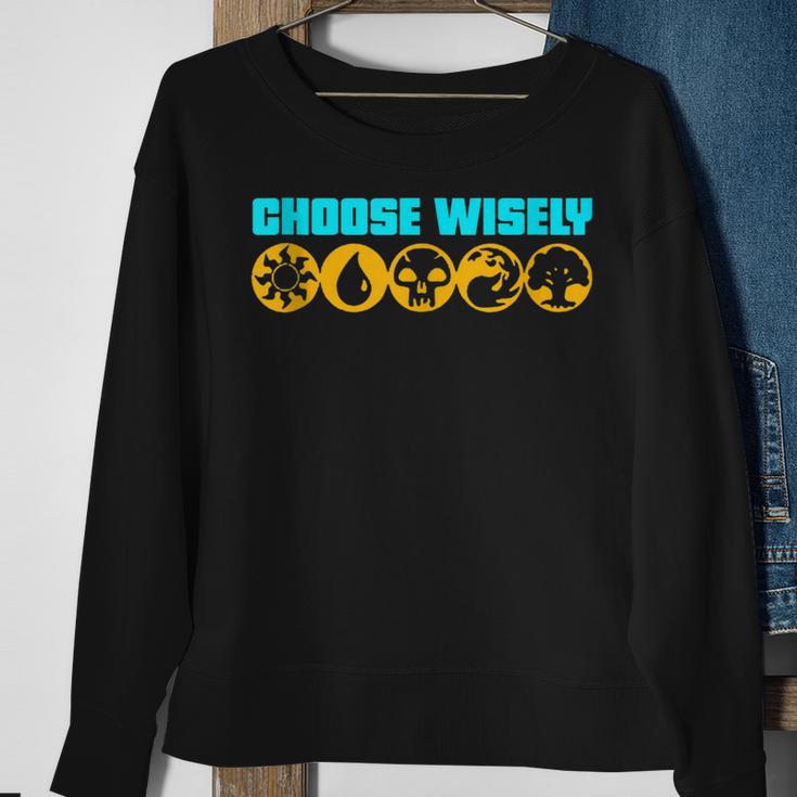 Choose Wisely Gamer Mana Symbols Gathering Magic Sweatshirt Gifts for Old Women