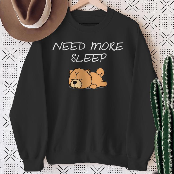 Chow Chow Dog Puppy Need More Sleep Pajama For Bedtime Sweatshirt Gifts for Old Women