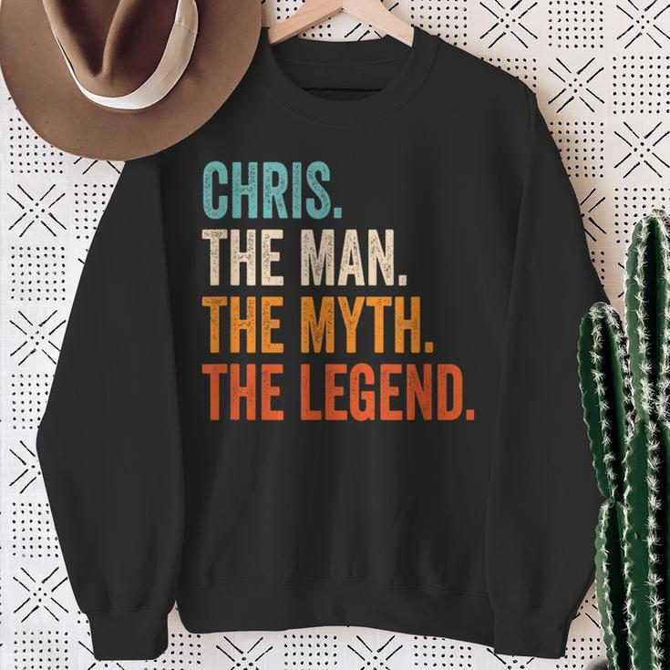 Chris The Man The Myth The Legend First Name Chris Sweatshirt Gifts for Old Women