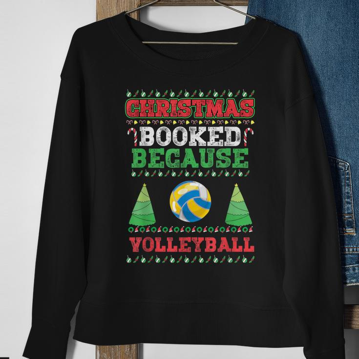 Christmas Booked Because Volleyball Sport Lover Xmas Sweatshirt Gifts for Old Women
