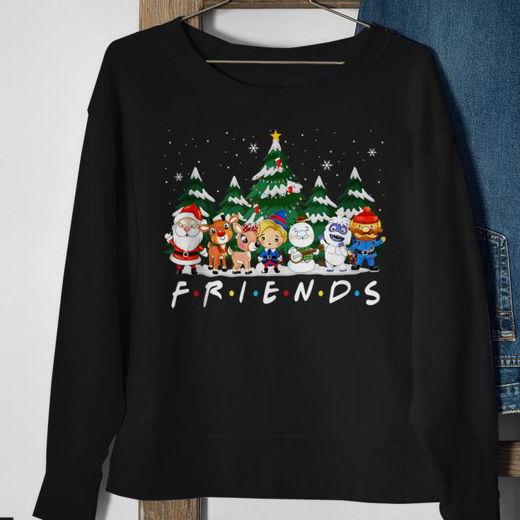 Christmas Friends Santa Rudolph Snowman Xmas Family Pajamas Sweatshirt Gifts for Old Women