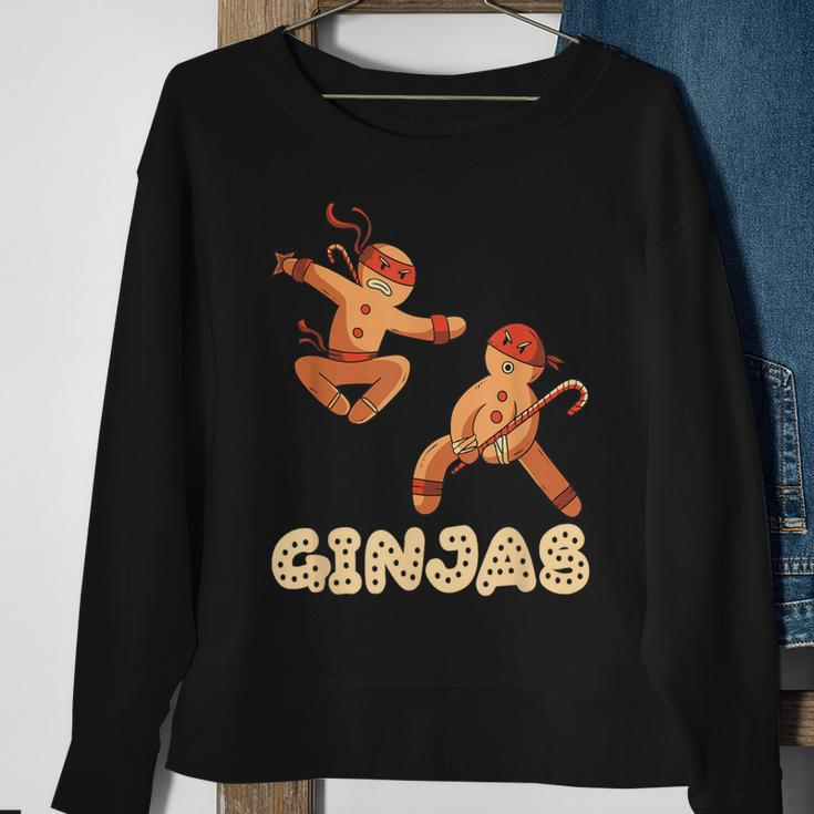 Christmas Ginjas Ninja Gingerbread Man Sweatshirt Gifts for Old Women