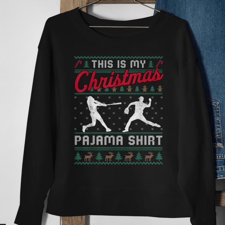 This Is My Christmas Pajama Baseball Ugly Sweater Sweatshirt Gifts for Old Women